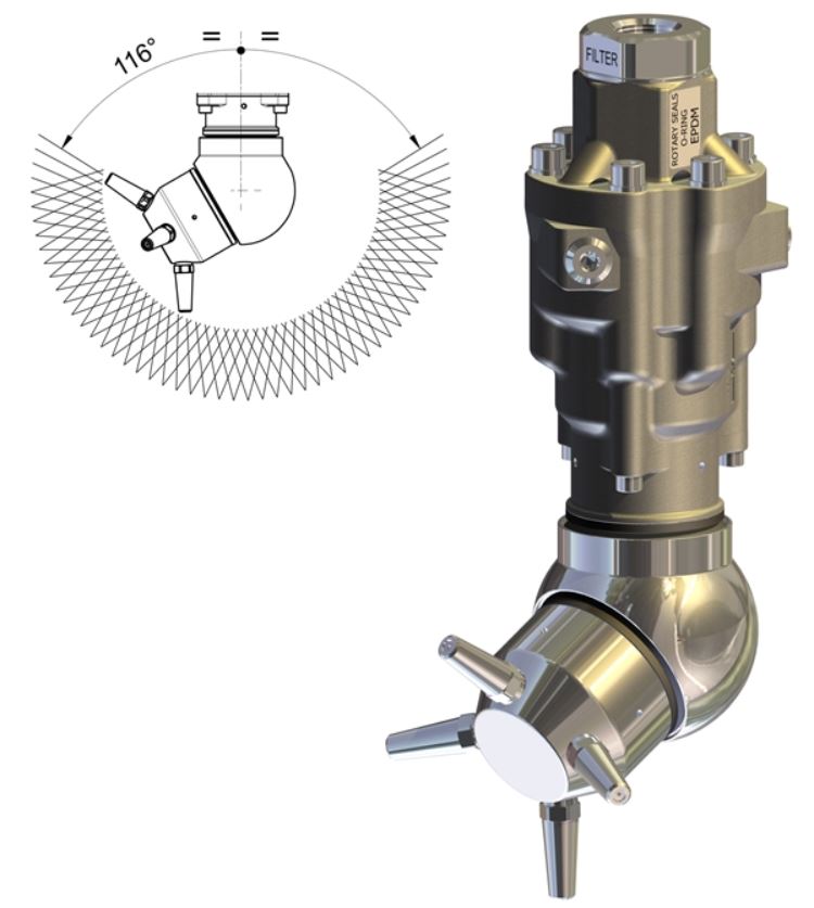 Tankreinigingskop A80RF 116° RVS 140 Bar