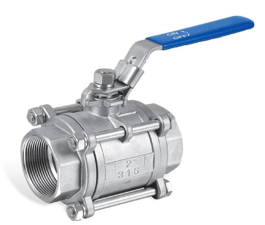 Kogelkraan 3-delig FB LD dr/dr  1/2 tot 4"  316 RVS