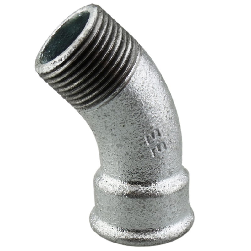 Bocht 45G No. 40 1/4 "tot 4"  Verzinkt
