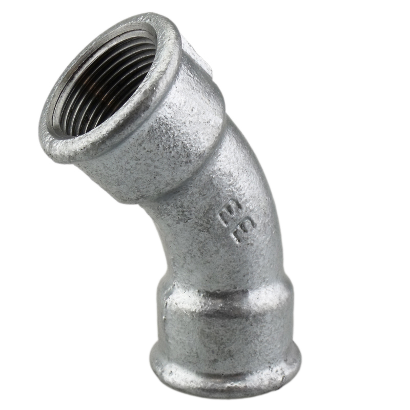 Bocht 45G No. 45  3/8 "tot 3"  Verzinkt