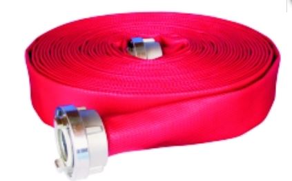 Waterslang  Rubber 45mm  Plat Oprolbaar Rood 15 Bar /60Mtr