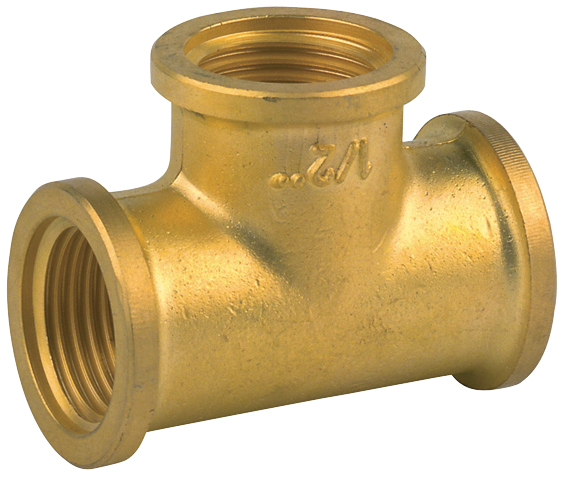 T Stuk No. 130  1/4 "tot  4"  Messing