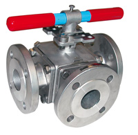 [3006 WEB] Kogelkraan 3 Weg CF8M /316 DN25 tot DN150  DIN PN16