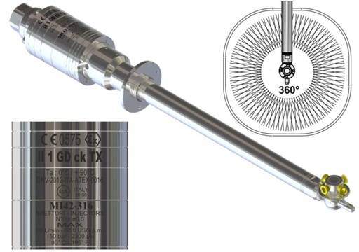 [7504 WEB] Tankreinigingskop MI42 Food  360° RVS 140 Bar