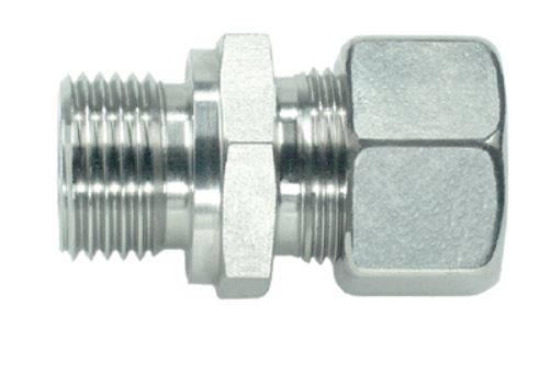 [87022 WEB] Rechte Inschroef RVS  Snijring 500 Bar Tot 250 Bar