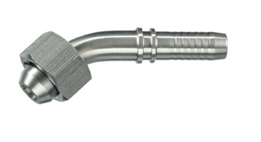 [87130014 WEB] Pers Adapter  45°  Voor Slang Montages Binnendraad RVS