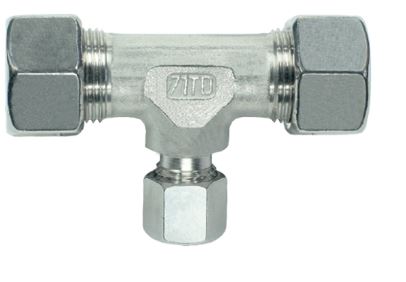 [87210 WEB] T- Stuk Verlopend  RVS  Snijring 500 Bar Tot 250 Bar