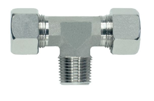 [87211 WEB] T- Stuk Draad  RVS  Snijring 500 Bar Tot 250 Bar